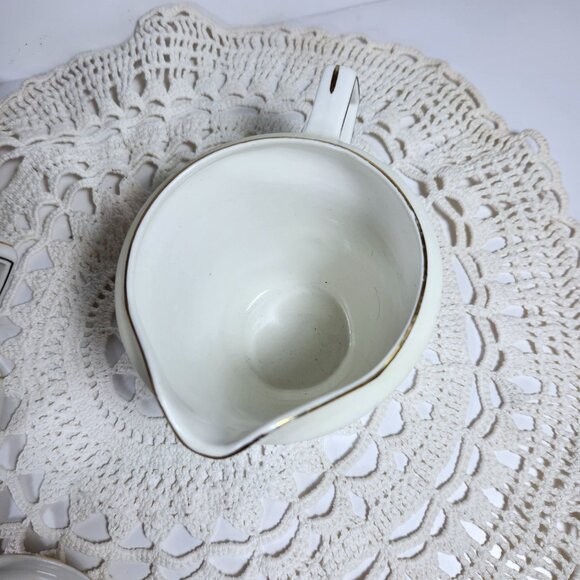 Embassy Maddock Cream and Sugar Set Art Deco circa 1930s Glazed, Gold Lustre - Picture 8 of 11